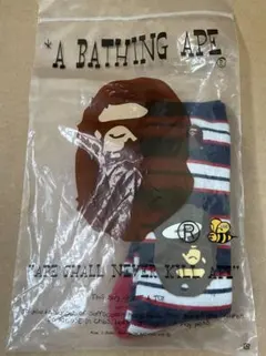 【値下】【新品・未開封】A BATHING APE ストライプソックス Lサイズ