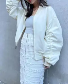 chico ホワイト シースルー ブルゾン ジャケット