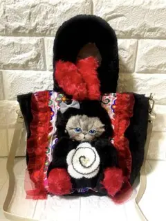 コヤンイサムチョン　ハンドメイド ふわふわ　カメリア　刺繍レーストートバック