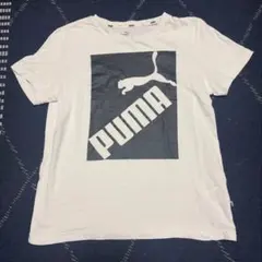 PUMA プーマ 半袖Tシャツ 150ビッグロゴ ホワイト
