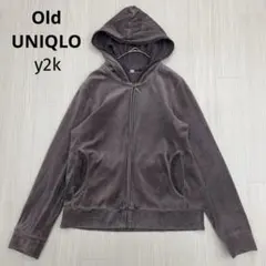 ◆ Old UNIQLO オールド ユニクロ y2k ベロア フード パーカー
