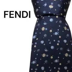【美品】FENDI フェンディ ネクタイ ブラック ズッカ柄 イタリア製