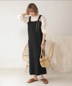 Bab 配色ベルトジャンパースカート