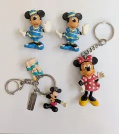 【レトロ】東京DSLミッキー＆ミニー フィギュア ＆キーホルダー セットのサムネイル