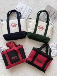 Trader Joe's マイクロミニトート エコバッグ 4色セットのサムネイル