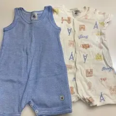 【PETIT BATEAU】ロンパース2点セット 6M