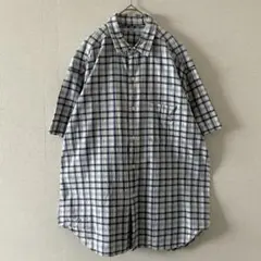 JUN MEN チェック　半袖シャツ　やや難あり　XL相当　オーバーサイズのサムネイル