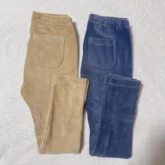 【美品】ユニクロ　コーデュロイレギンス　レギンスパンツ　110cm 10分丈