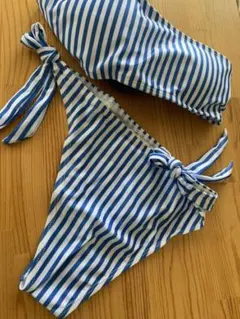 レディース 水着 ビキニ ワンショルダー チューブトップ バンドゥ ストライプ