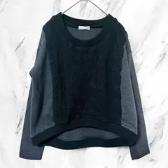 any FAM エニィファム ケーブルニットドッキング スウェット トレーナー