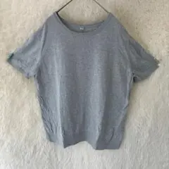 UNIQLO ユニクロ 半袖ニット XL グレー コットンレーヨン