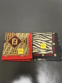 FENDI ヴィンテージ シルクコットン大型 ハンカチーフ、ズッカ22 美品FENDI ヴィンテージ シルクコットン大型 ハンカチーフ、ズッカ