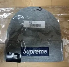 Supreme New Era Box Logo Beanie Grey