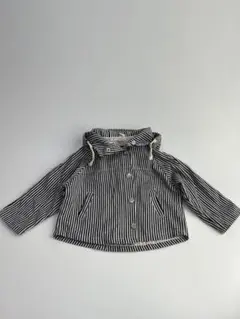 アウター　ストライプ フード付きジャケット