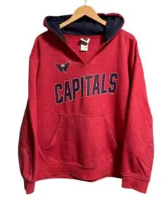 USA古着☆NHL ワシントンキャピタルズ プルオーバー パーカー L 赤のサムネイル