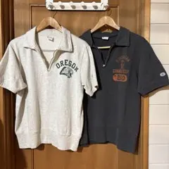 40s50s チャンピオン ランタグ ハーフジップ半袖スウェット 2着 復刻