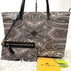 極美品✨エトロ トートバッグ A4収納 ビジネス ナイロン×レザー