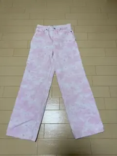 ZARA ピンクタイダイデニムパンツ EUR 38