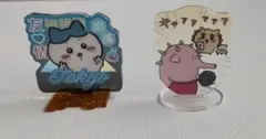 ちいかわ　アクリルスタンド　トーキョーちいかわハチワレ　と　セリアのシーサー
