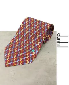 Y119/美品 dunhill ネクタイ ワイドタイ 剣先幅9.5cm ボルドー