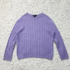ローレンラルフローレン ケーブルニット セーター 薄紫 大きめ 2XL