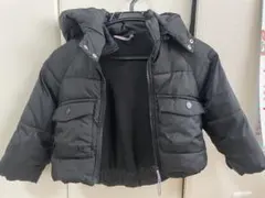 BREEZE 黒いフード付き中綿コート