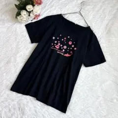 大きいサイズ✨ケイパ（LL）半袖Tシャツ ブラック 綿100% イルカプリントのサムネイル