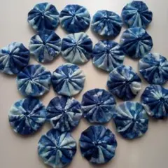 ハンドメイドヨーヨーキルト20個セットE紺色系