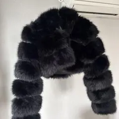 SHEIN ブラックファーコート