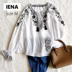 イエナ エンブロイダリー 刺繍 キャンディスリーブ プルオーバー ブラウス　M