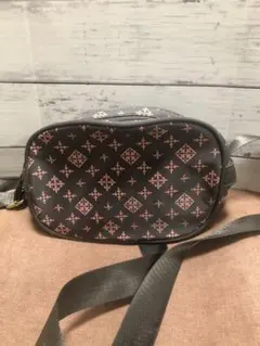 russet グレー×ピンク　ダブルファスナーショルダーバッグ