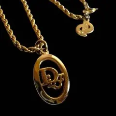 Dior ヴィンテージ オーバルネックレス ゴールド　サークル　希少