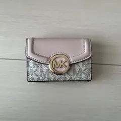 MICHEAL KORS マイケルコース 三つ折り財布 ピンク×ホワイト