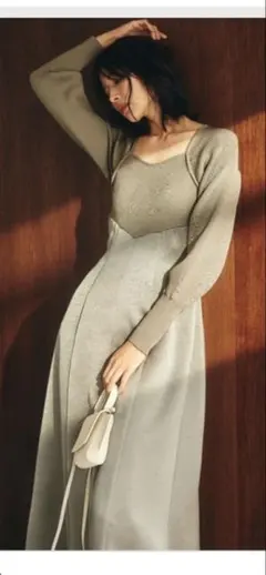 FRAY I.D フレイアイディー♡スクエアーネックコンビワンピース