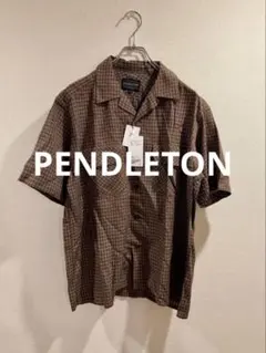 PENDLETON オープンカラー チェック柄 半袖シャツ ブラウンのサムネイル