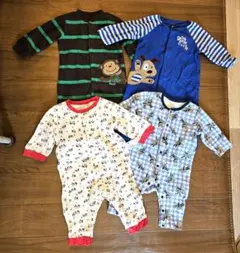 カーターズ9M他 フリース&キルトロンパース 4枚 カバーオール