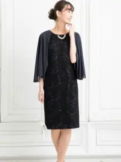 form forma 東京ソワール　2　ネイビー　ドレス　ケープ　日本製