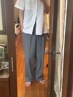 メンズ スラックス グレー ワイドパンツのサムネイル