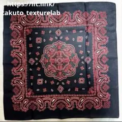 バンダナ　スカーフ　ハンカチ　黒　ブラック　ペイズリ　日用品　中古　レディース