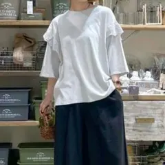 niko and … フリルレースコンビTシャツ ライトグレー