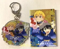 ニジゲンノモリ　ネオンアクリルキーホルダー・缶バッジセット　善逸・伊之助