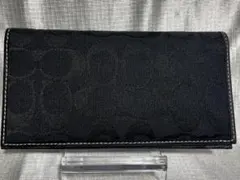 B*1様 コーチ　coach ブラック　キャンバス　手帳ケース　シグネチャー