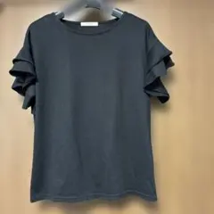 chocol raffine robe フリル袖 半袖カットソー ブラックのサムネイル