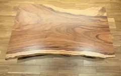 【美品】アカシア　一枚板 ダイニングテーブル 無垢材 天然木のサムネイル