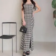 バイアスチェックマーメイドワンピース♡XS♡完売品♡ミシェルマカロン 