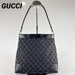 【極美品 】GUCCI グッチ GG柄 ワンショルダー 黒 レザー キャンバス