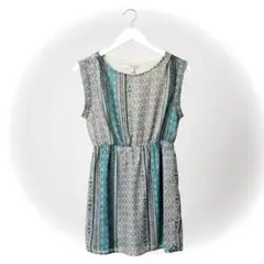爽やかグリーン系ノースリーブチュニックワンピ シフォンSのサムネイル