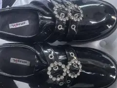 地雷系 黒の厚底靴