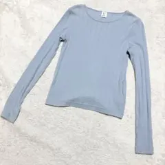 U by SPICK&SPAN カットソー 長袖 リブニット風 水色 ブルーのサムネイル