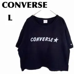 コンバース/CONVERSE【L】Tシャツ/カットソー 半袖 ロゴプリント 黒